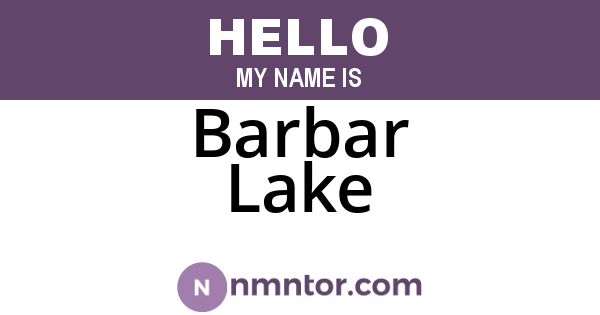 Barbar Lake