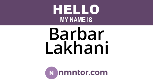 Barbar Lakhani