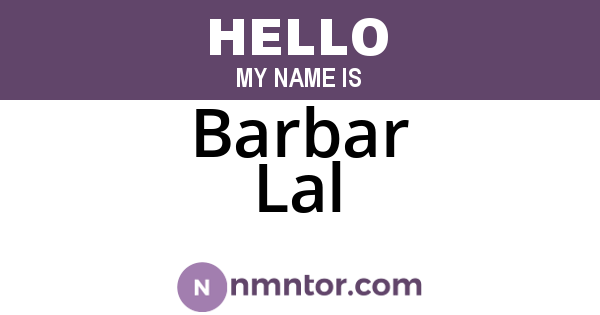 Barbar Lal