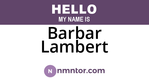 Barbar Lambert