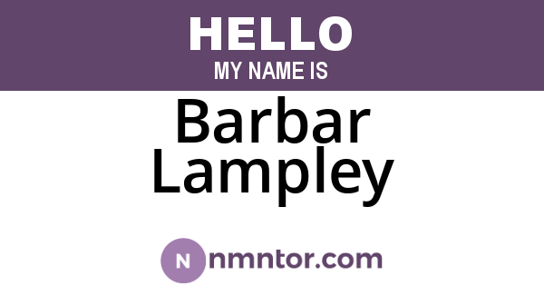 Barbar Lampley