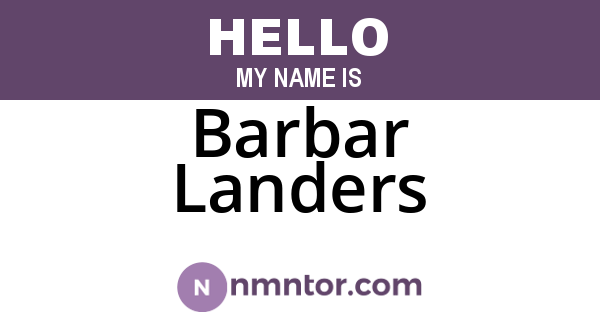 Barbar Landers