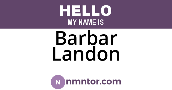 Barbar Landon