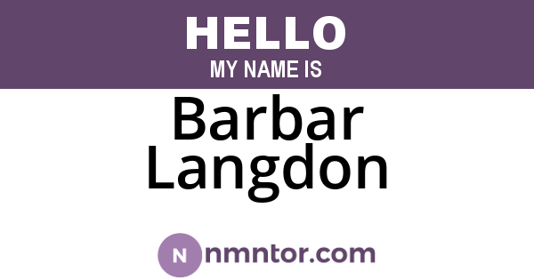Barbar Langdon