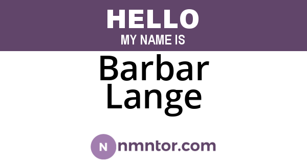 Barbar Lange