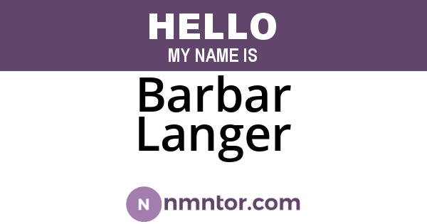 Barbar Langer