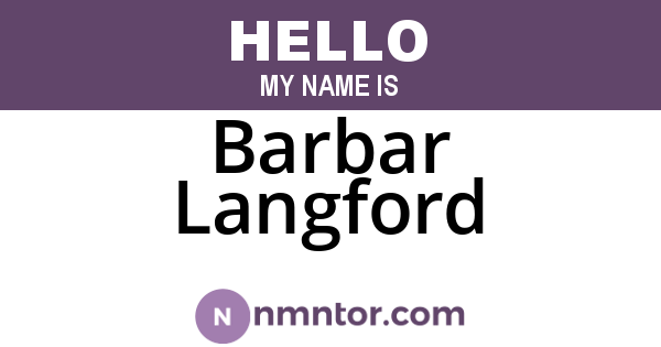 Barbar Langford