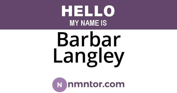 Barbar Langley
