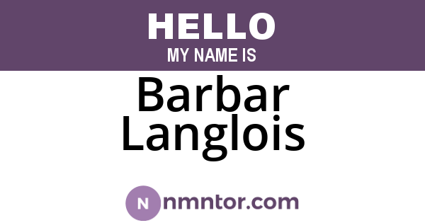 Barbar Langlois