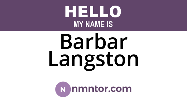 Barbar Langston
