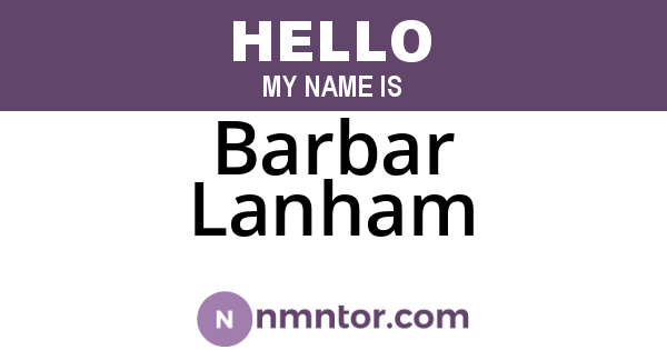 Barbar Lanham