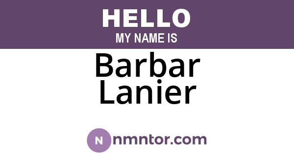 Barbar Lanier