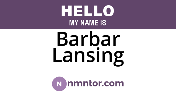 Barbar Lansing