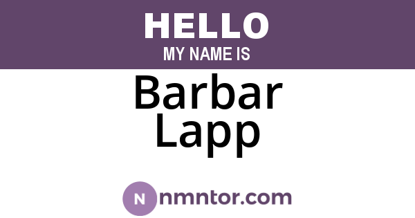 Barbar Lapp