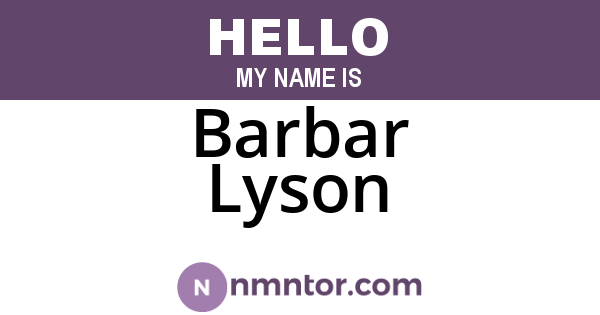 Barbar Lyson