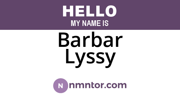 Barbar Lyssy