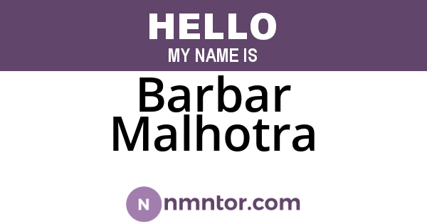 Barbar Malhotra