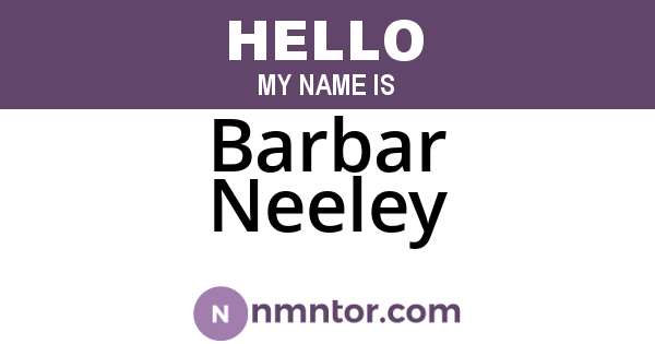 Barbar Neeley