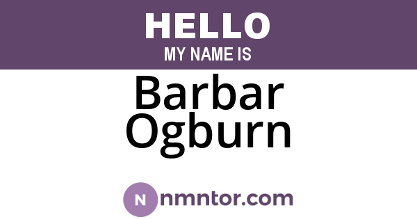 Barbar Ogburn