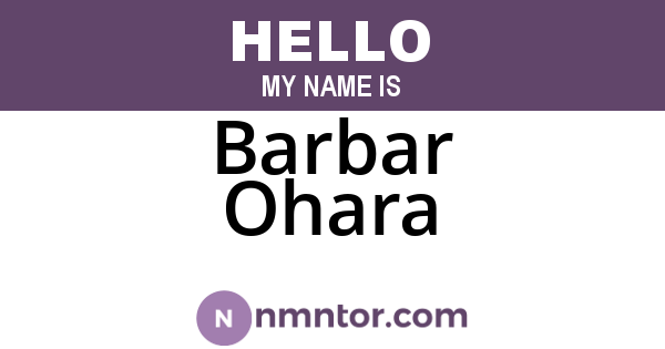 Barbar Ohara