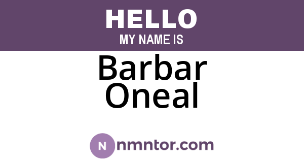 Barbar Oneal