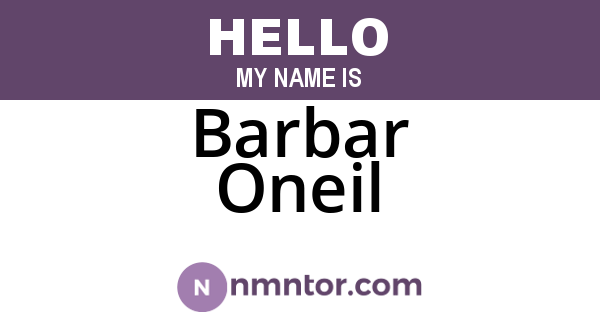 Barbar Oneil
