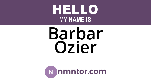 Barbar Ozier
