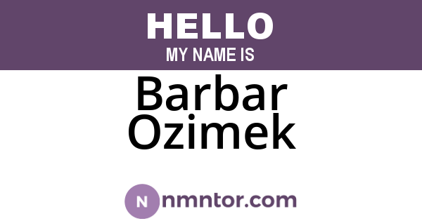 Barbar Ozimek