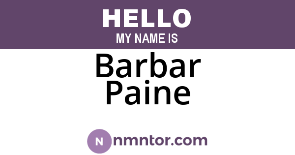 Barbar Paine