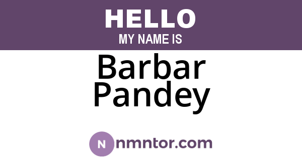 Barbar Pandey