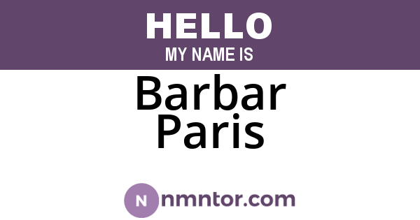 Barbar Paris