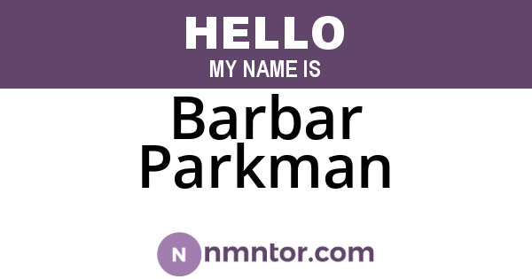 Barbar Parkman