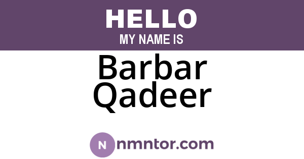 Barbar Qadeer