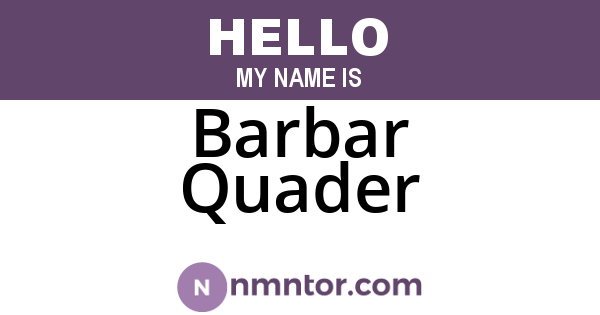 Barbar Quader