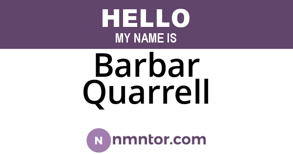 Barbar Quarrell