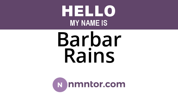Barbar Rains