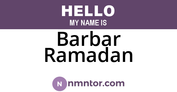 Barbar Ramadan