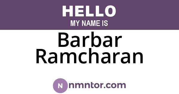 Barbar Ramcharan