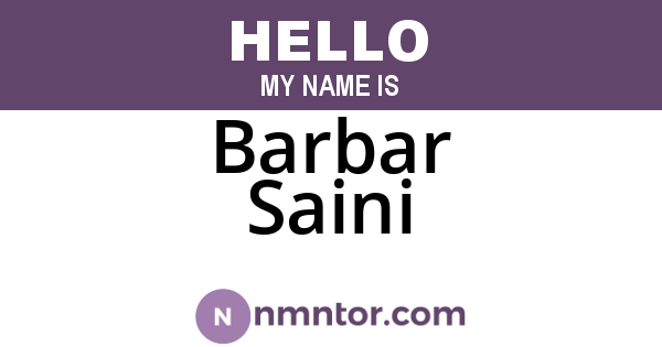 Barbar Saini