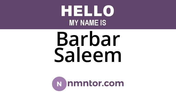 Barbar Saleem