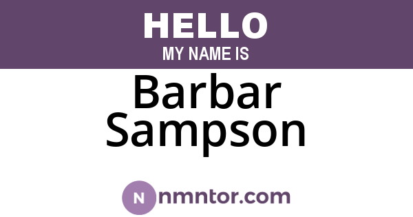 Barbar Sampson