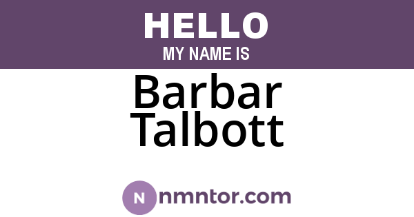 Barbar Talbott