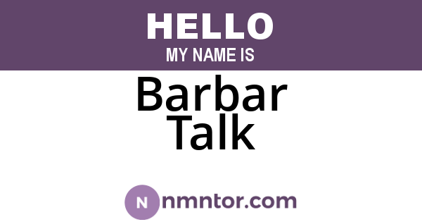 Barbar Talk