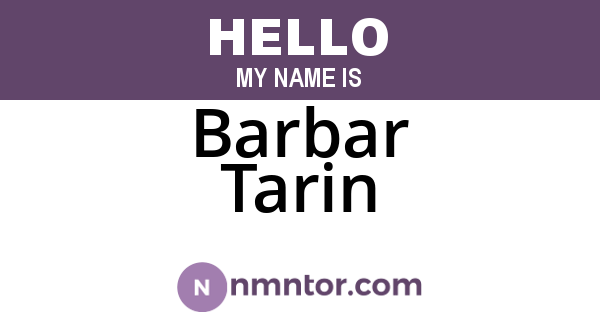 Barbar Tarin