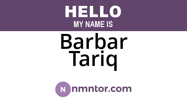 Barbar Tariq