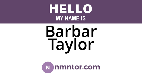 Barbar Taylor