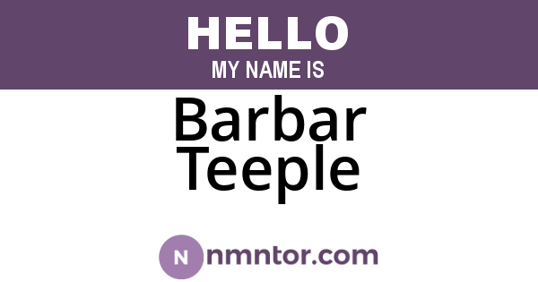 Barbar Teeple