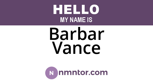 Barbar Vance