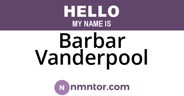 Barbar Vanderpool