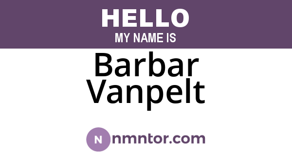 Barbar Vanpelt
